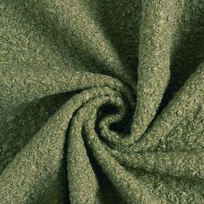Spilśniona dzianina bouclé – oliwka, 