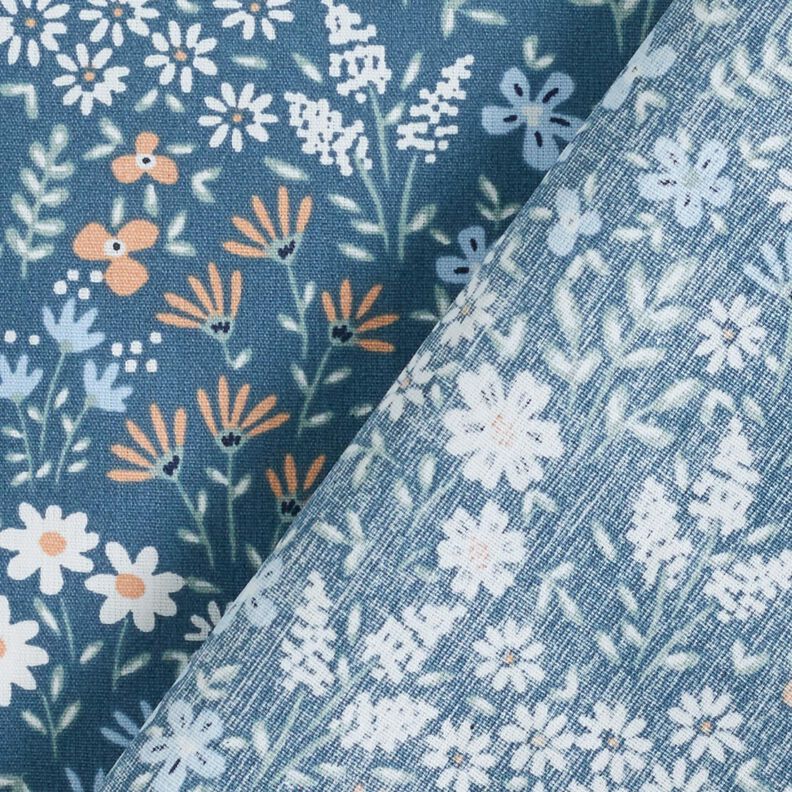 Bawełna powlekana kolorowa łąka kwietna – jasnoniebieski jeans/jasnoniebieski,  image number 5