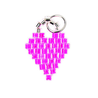 Przywieszka Brick Stitch Heart [11 mm  x 16 mm] | Rico Design – pink, 
