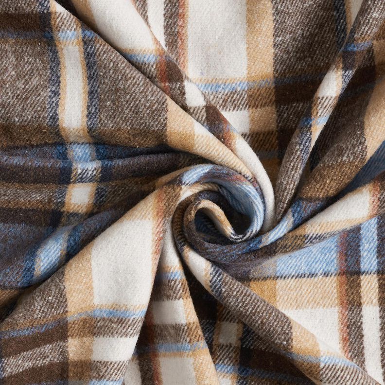 Flanela na płaszcze w kratkę | Katia Fabrics – błękit królewski/czarny brąz, image number 3
