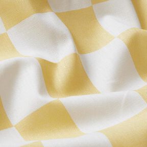 Tkanina bawełniana Kreton abstrakcyjne karo – biel/żółty waniliowy, 