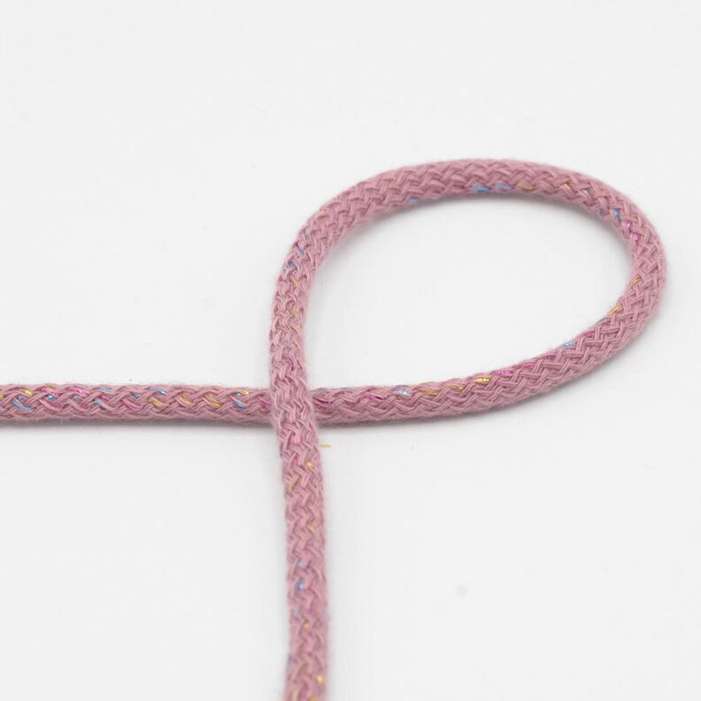 sznurek bawełniany Lureks [Ø 5 mm] – ciemny brudny róż,  image number 1