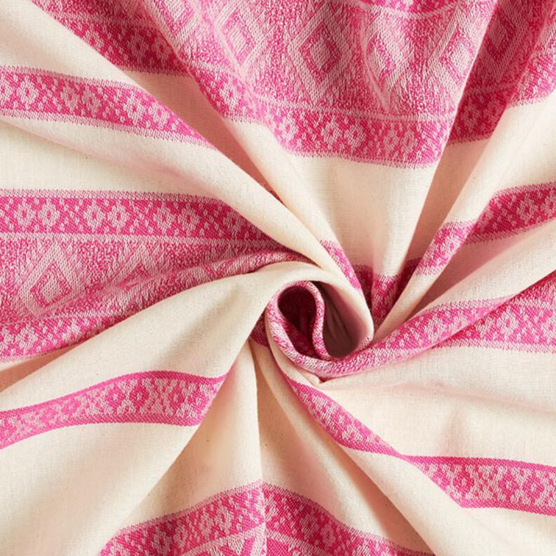 Tkanina bawełniana ze wzorem w romby – mleczna biel/pink,  image number 3