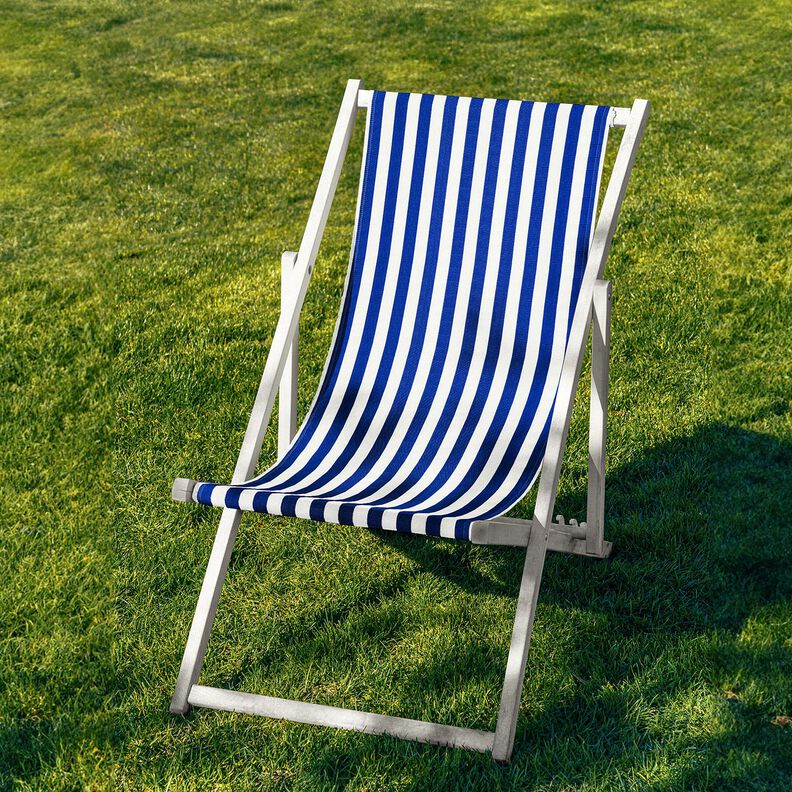 Outdoor Tkanina na leżaki Podłużne paski 44 cm – błękit królewski/biel,  image number 4