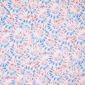 Materiał na kostiumy kąpielowe mandala batikowa – biel/chili | Resztka 60cm, 