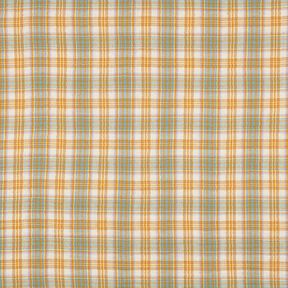 Muślin / Tkanina double crinkle Kratka | Poppy Fabrics – żółty curry/szałwia, 