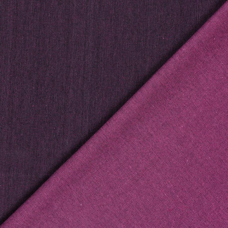 Denim z mieszanki bawełny, melanż – bakłażan,  image number 3