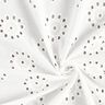 Tkanina bawełniana z haftem dzierganym z wzorem kwiatowym – biel,  thumbnail number 3