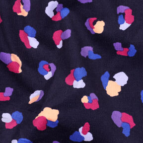 Sztruks cienki kolorowe cętki lamparta | Poppy Fabrics – granat, 