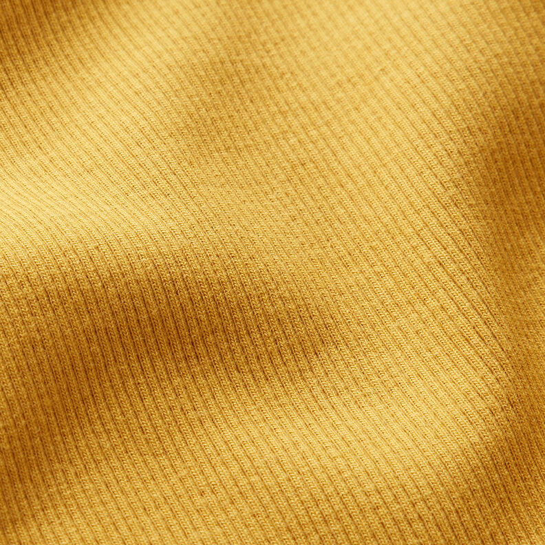 drobne prążki Dżersej bawełniany – musztarda, image number 2