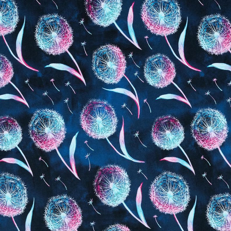 Dżersej bawełniany dmuchawce | Glitzerpüppi – ciemnogranatowy/purpura,  image number 1