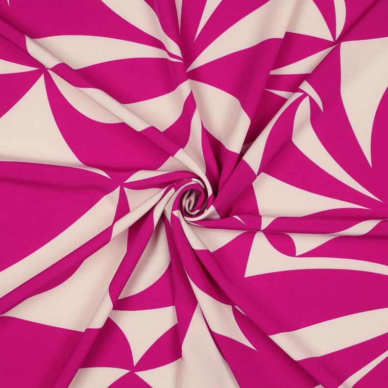 Tkanina na bluzki strecz, w geometryczny wzór | Poppy Fabrics – purpura/nerkowiec,  image number 3