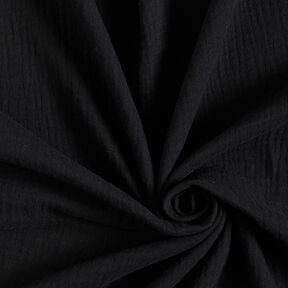 Muślin / Tkanina double crinkle – czerń, 