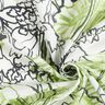 Mieszanka bawełny i jedwabiu w abstrakcyjne kwiaty – kość słoniowa/majowa zieleń,  thumbnail number 3