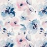 Tkanin dekoracyjna Half panama duże kwiaty akwarelowe – biel/pastelowy fiolet,  thumbnail number 1