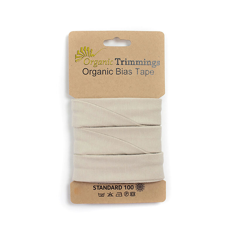 Taśma skośna Dżersej z bawełny organicznej [3 m | 20 mm] – naturalny,  image number 1