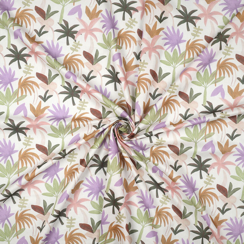 Woal bawełniany w palmy | Nerida Hansen – biel/róż,  image number 3