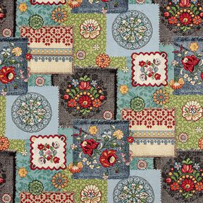 Tkanin dekoracyjna Gobelin patchwork dżinsowy – jasnobeżowy/dżins, 