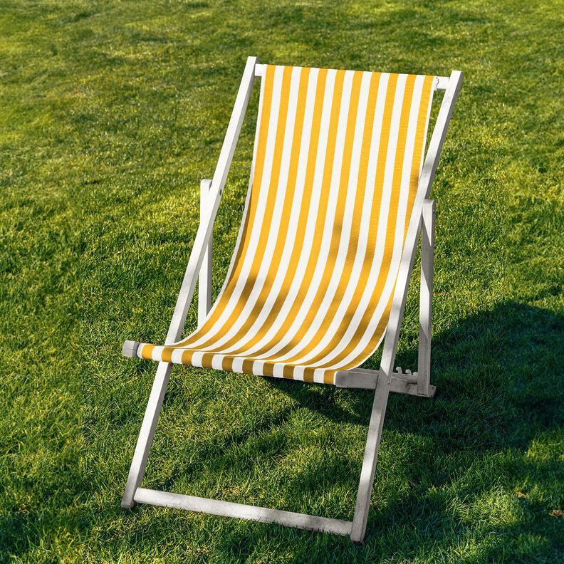 Outdoor Tkanina na leżaki Podłużne paski 44 cm – słoneczna żółć/biel,  image number 4