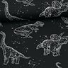 Dżersej bawełniany Kontury dinozaurów | Glitzerpüppi – czerń/biel,  thumbnail number 2