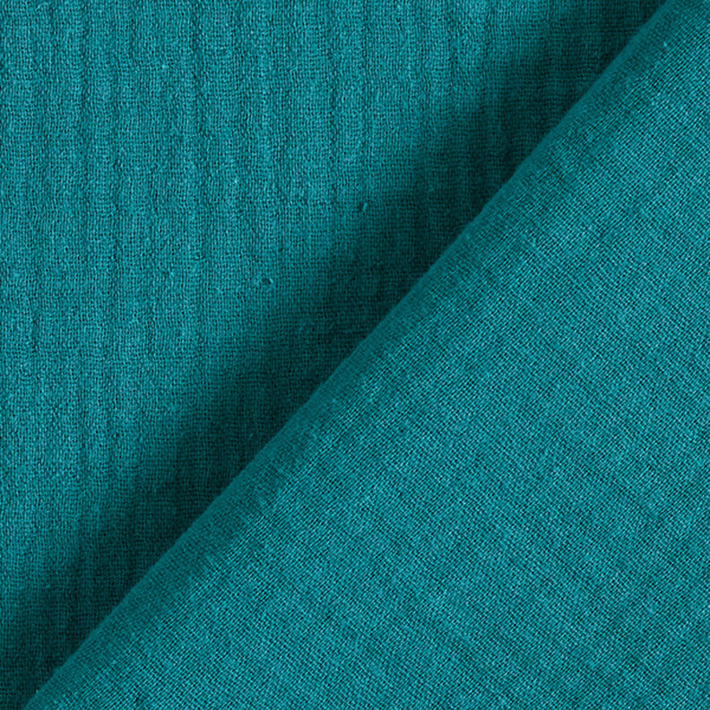 Muślin / Tkanina double crinkle – petrol,  image number 4