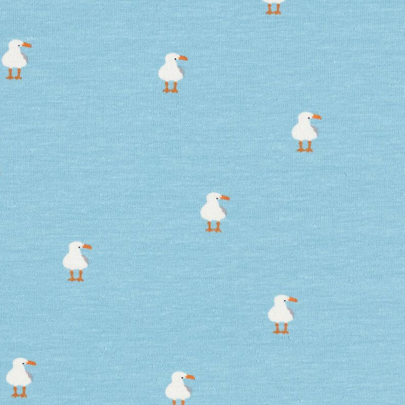 Dżersej bawełniany mewy nadruk cyfrowy – jasnoniebieski,  image number 1