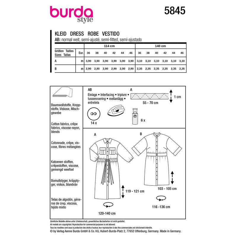Sukienka | Burda 5845 | 36-46,  image number 9