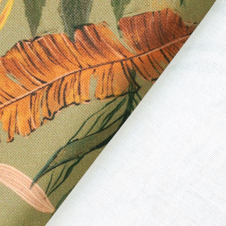Tkanin dekoracyjna Half panama cyfrowe liście palmowe – jasny khaki,  image number 4