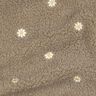 Puszysty plusz haftowane kwiatuszki | Poppy Fabrics – ciemny szarobrązowy,  thumbnail number 2