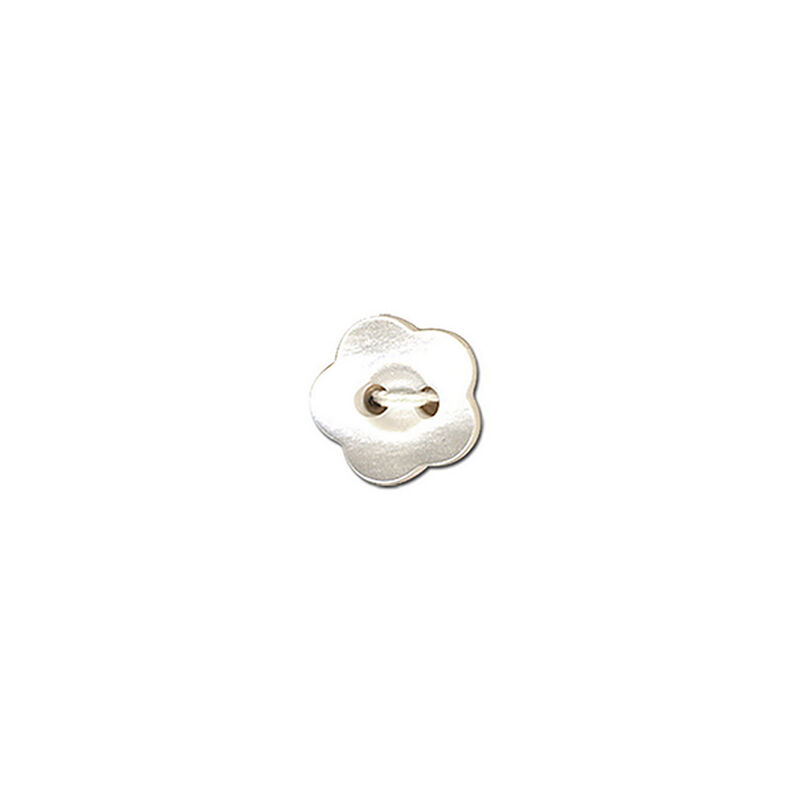 Guzik z 2 dziurkami, kwiatek  – mleczna biel,  image number 1