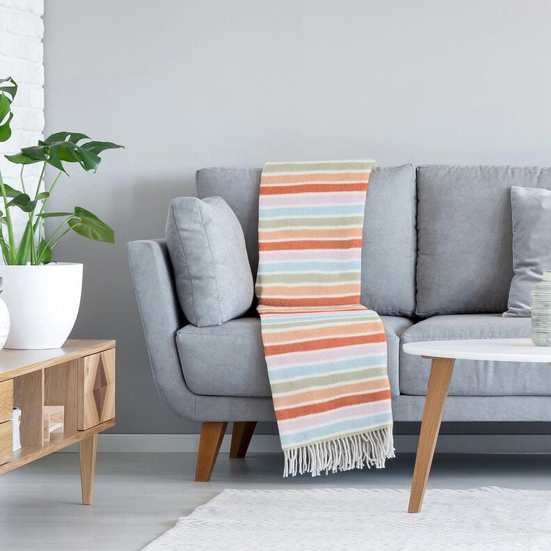 Polar antypilingowy kolorowe paski – biel,  image number 5