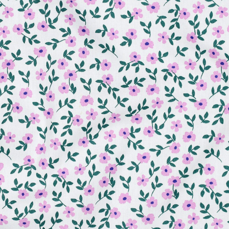 GOTS Popelina bawełniana drobne kwiatuszki | Poppy Fabrics – biel/róż,  image number 2