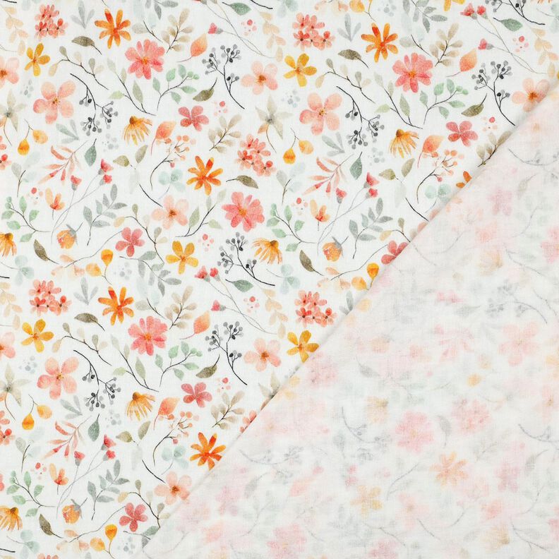 Muślin / Tkanina double crinkle kolorowa łąka kwietna nadruk cyfrowy | Poppy Fabrics – kość, image number 4