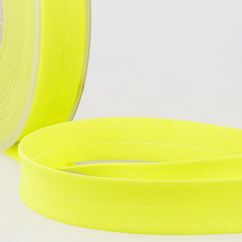 Taśma skośna Polycotton [20 mm] – neonowa żółć,  image number 1