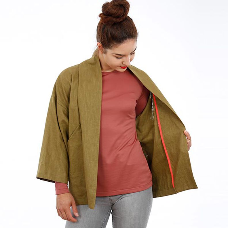 FRAU SINA - kurteczka kimono ze skośnymi kieszeniami, Studio Schnittreif | XS - XXL,  image number 3