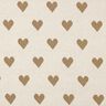 Dżersej żakardowy brokatowe serca | Poppy Fabrics – naturalny/złoty metaliczny,  thumbnail number 1