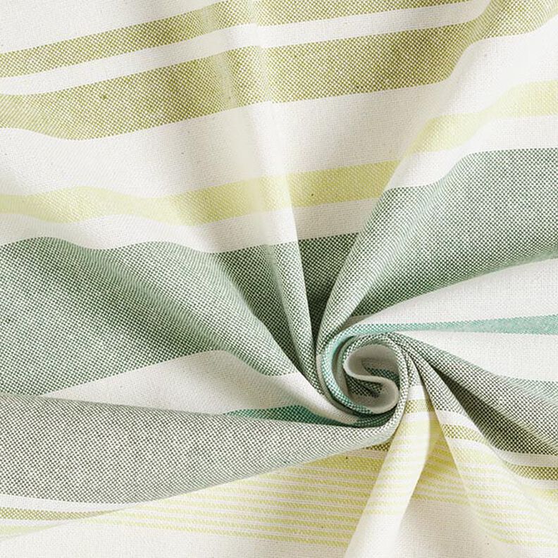 Tkanin dekoracyjna Half panama miks kolorowych pasków z recyklingu – zieleń,  image number 3