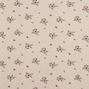 GOTS Dżersej bawełniany rozsypane kwiaty | Poppy Fabrics – migdałowy, 