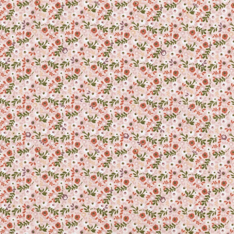 Popelina bawełniana małe kwiatuszki – różowy/miedź,  image number 1