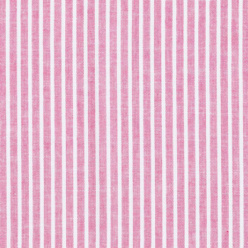 Mieszanka bawełny i lnu w podłużne paski – pink/biel,  image number 1