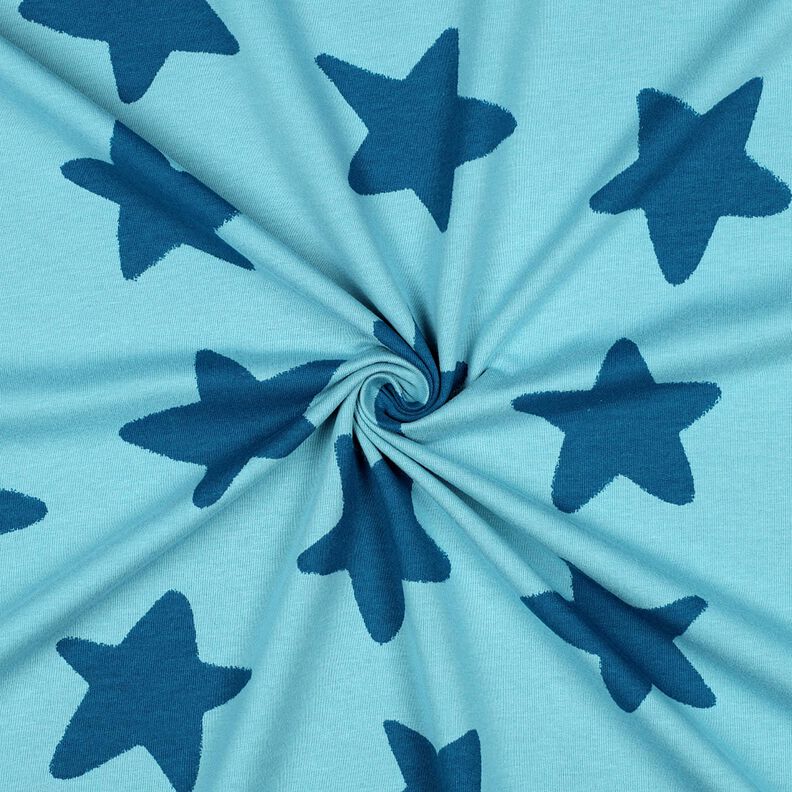 Miękka dzianina dresowa gwiazdy | Poppy Fabrics – niebieski brylantowy/niebieski oceaniczny,  image number 3