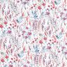 Dekostoff Baumwollpopeline Wildblumen – purpura/petrol,  thumbnail number 1