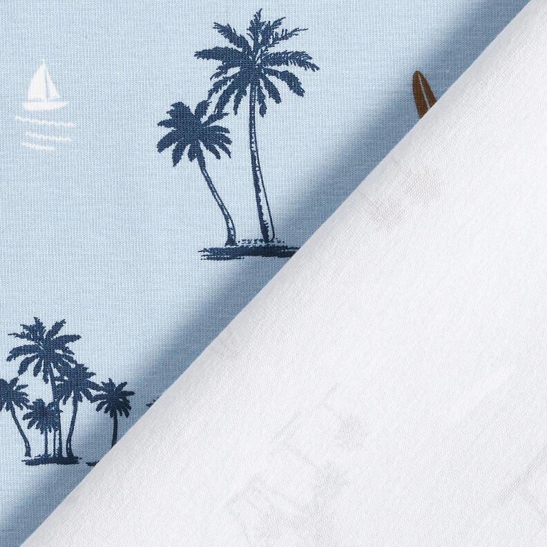 Dżersej bawełniany Hawaii Feeling – srebrny niebieski,  image number 4
