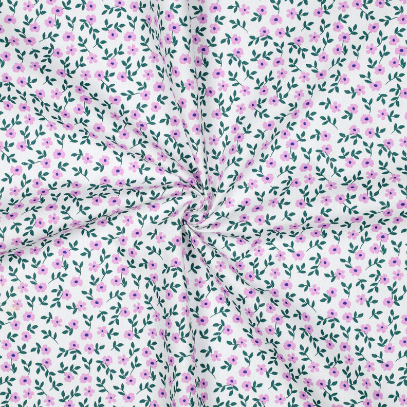 GOTS Popelina bawełniana drobne kwiatuszki | Poppy Fabrics – biel/róż, image number 3