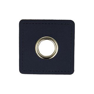 Aplikacja łatka ze sztucznej skóry z oczkiem [ 4 sztuk / Ø 10 mm ] – błękit, 