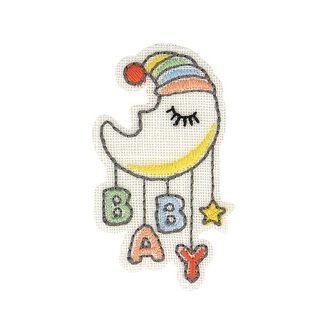 Aplikacja księżyc niemowlę [ 6 x 4 cm ] – mleczna biel/żółć, 