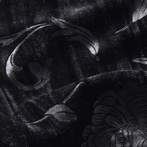 Gnieciony aksamit z chryzantemą – czerń, 