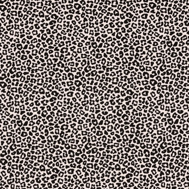 Dżersej bawełniany miniaturowy nadruk w panterkę – naturalny/czerń,  image number 1