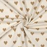 Dżersej żakardowy brokatowe serca | Poppy Fabrics – naturalny/złoty metaliczny,  thumbnail number 3