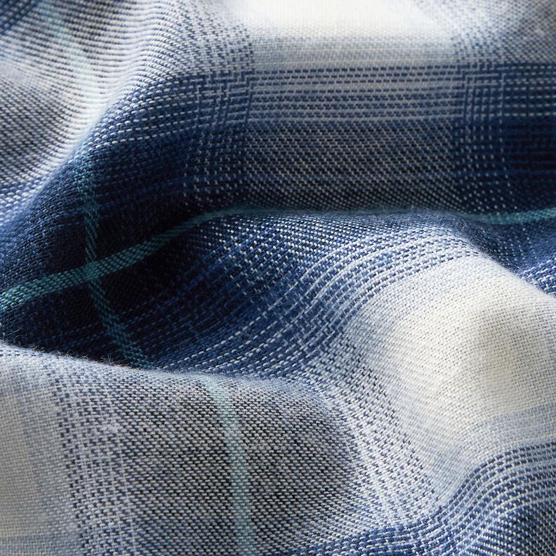 Flanela z bawełny i wiskozy w kratę – indygo,  image number 2